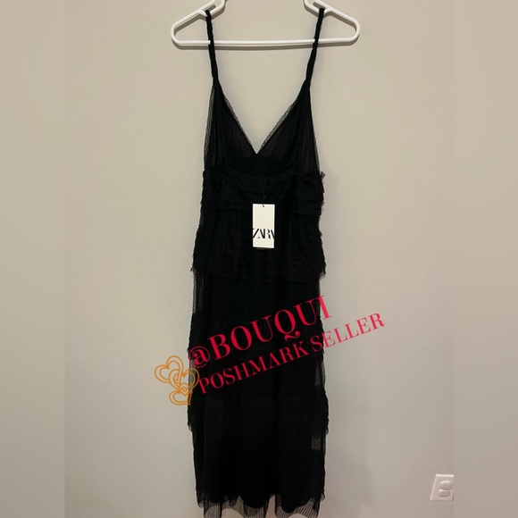 BLOGGERS FAV ZARA RUFFLED TULLE DRESS - Picture 2 of 5